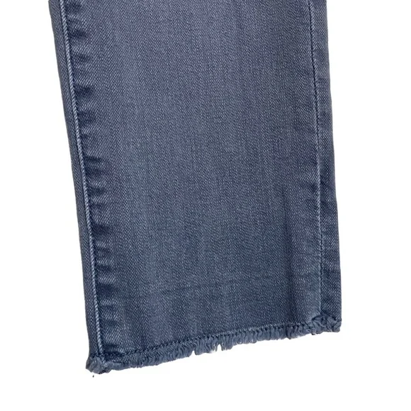 AEO Denim Super Super Stretch Crop Jegging Medium Blue Wash Raw Hem Mid Rise 8 - Picture 5 of 15